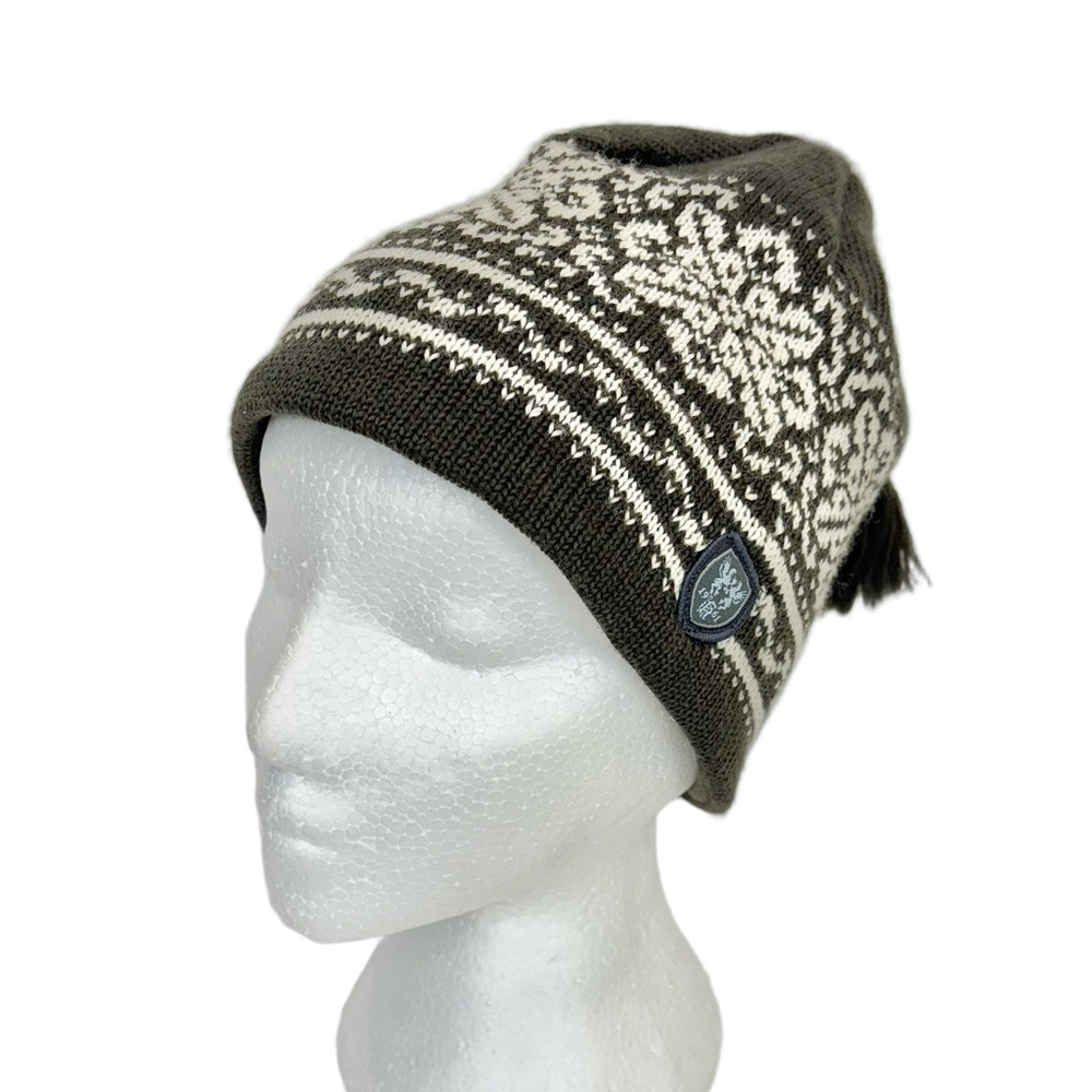 Olive fair isle wool toque